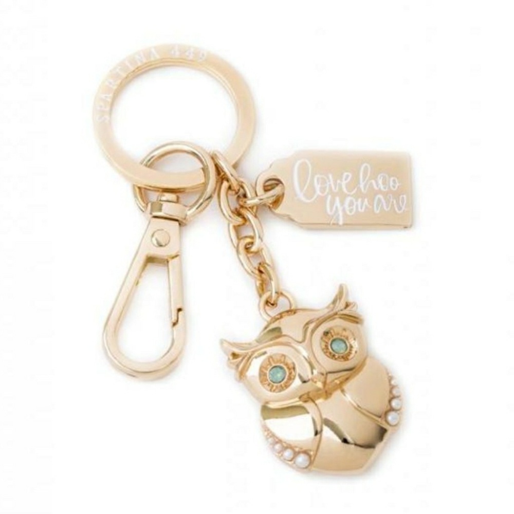 NWOT Spartina 449 gold plated  owl keychain